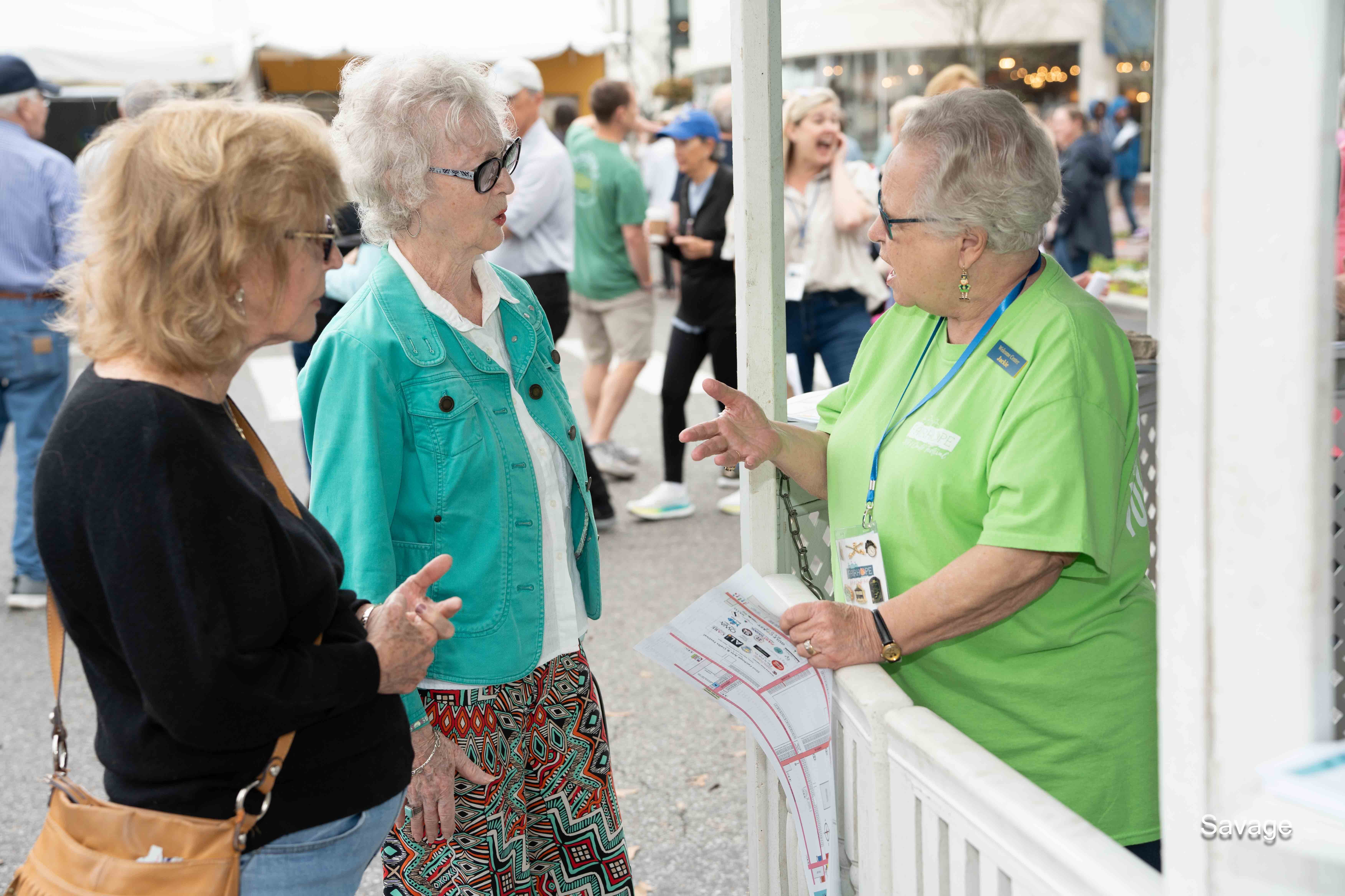 Volunteer at info booth