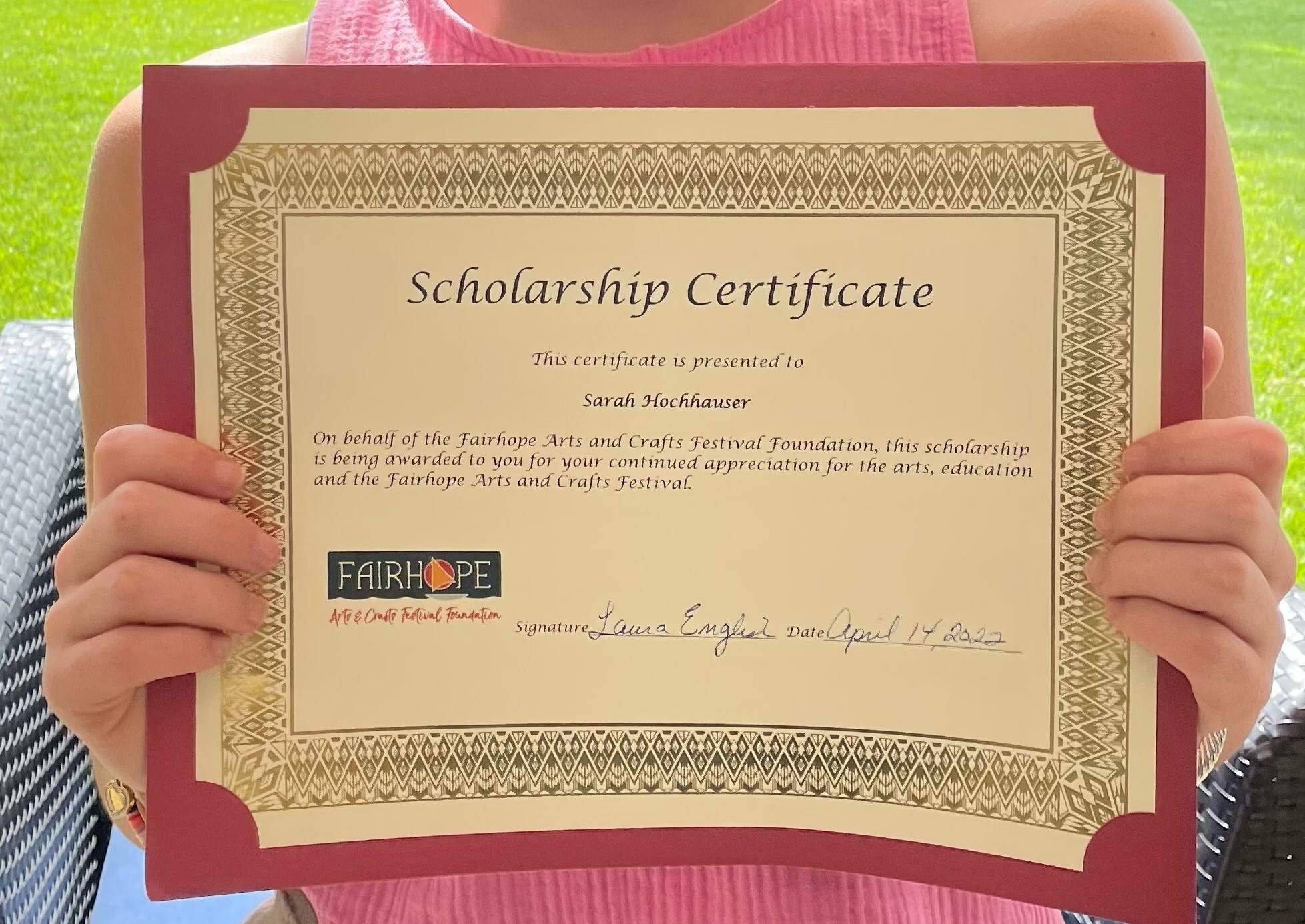 Scholarship Certificate